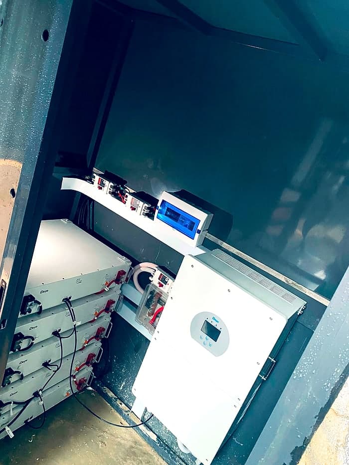 Inverter and rack battery bank