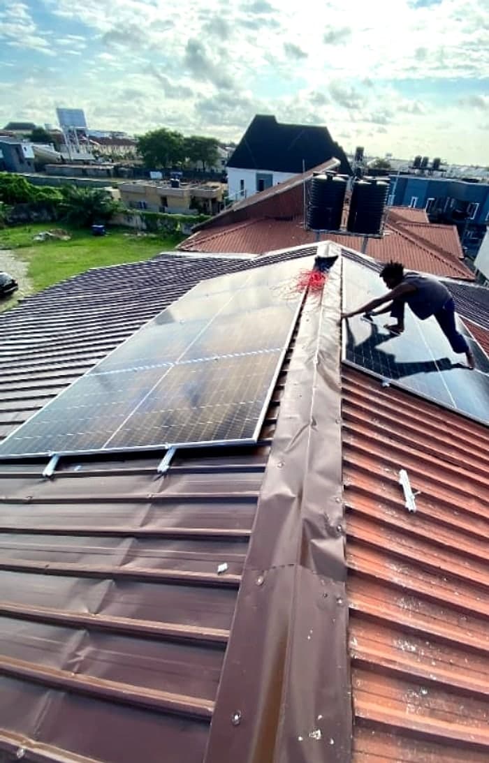 Rooftop installation in progress